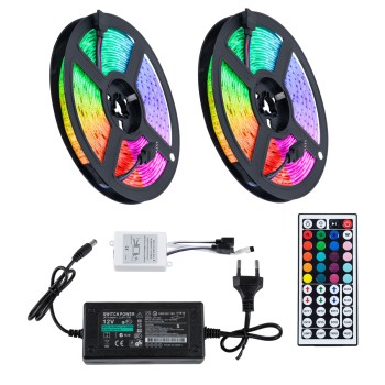 GloboStar 70418 Σετ Ταινία LED RGB SMD 5050 10m (2x5M) 7.2W/m 30LED/m 576 lm/m 120° DC 12V με Τροφοδοτικό & Ασύρματο Τηλεχειριστήριο Αδιάβροχη IP65 GloboStar 70418 Σετ Ταινία LED RGB SMD 5050 10m (2x5M) 7.2W/m 30LED/m 576 lm/m 120° DC 12V με Τροφοδοτικό & Ασύρματο Τηλεχειριστήριο Αδιάβροχη IP65