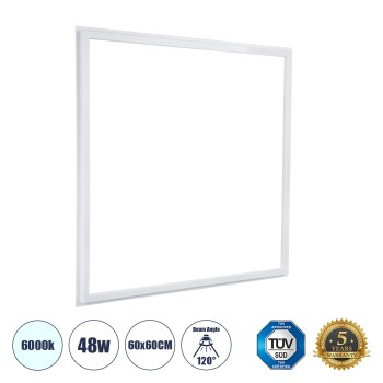 GLOBOSTAR® FRAMELIN 60368 Χωνευτό Panel Οροφής 60x60 LED 48W 5760lm 120° CRI≥85Ra UGR<19 AC 220-240V IP20 Ψυχρό Λευκό 6000K - Lumileds SMD Chip & TÜV SÜD Driver - Λευκό Γαλακτερό - Μ60 x Π60 x Υ1.5cm / Q56 x 56cm - 5 Χρόνια Εγγύηση GLOBOSTAR® FRAMELIN 60368 Χωνευτό Panel Οροφής 60x60 LED 48W 5760lm 120° CRI≥85Ra UGR<19 AC 220-240V IP20 Ψυχρό Λευκό 6000K - Lumileds SMD Chip & TÜV SÜD Driver - Λευκό Γαλακτερό - Μ60 x Π60 x Υ1.5cm / Q56 x 56cm - 5 Χρόνια Εγγύηση