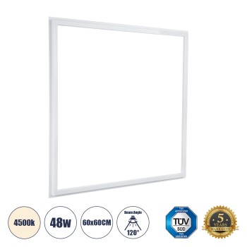 GLOBOSTAR® FRAMELIN 60369 Χωνευτό Panel Οροφής 60x60 LED 48W 5520lm 120° CRI≥85Ra UGR<19 AC 220-240V IP20 Φυσικό Λευκό 4500K - Lumileds SMD Chip & TÜV SÜD Driver - Λευκό Γαλακτερό - Μ60 x Π60 x Υ1.5cm / Q56 x 56cm - 5 Χρόνια Εγγύηση GLOBOSTAR® FRAMELIN 60369 Χωνευτό Panel Οροφής 60x60 LED 48W 5520lm 120° CRI≥85Ra UGR<19 AC 220-240V IP20 Φυσικό Λευκό 4500K - Lumileds SMD Chip & TÜV SÜD Driver - Λευκό Γαλακτερό - Μ60 x Π60 x Υ1.5cm / Q56 x 56cm - 5 Χρόνια Εγγύηση