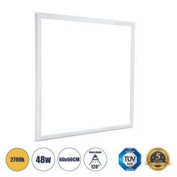 GLOBOSTAR® FRAMELIN 60370 Χωνευτό Panel Οροφής 60x60 LED 48W 5280lm 120° CRI≥85Ra UGR<19 AC 220-240V IP20 Θερμό Λευκό 2700K - Lumileds SMD Chip & TÜV SÜD Driver - Λευκό Γαλακτερό - Μ60 x Π60 x Υ1.5cm / Q56 x 56cm - 5 Χρόνια Εγγύηση GLOBOSTAR® FRAMELIN 60370 Χωνευτό Panel Οροφής 60x60 LED 48W 5280lm 120° CRI≥85Ra UGR<19 AC 220-240V IP20 Θερμό Λευκό 2700K - Lumileds SMD Chip & TÜV SÜD Driver - Λευκό Γαλακτερό - Μ60 x Π60 x Υ1.5cm / Q56 x 56cm - 5 Χρόνια Εγγύηση
