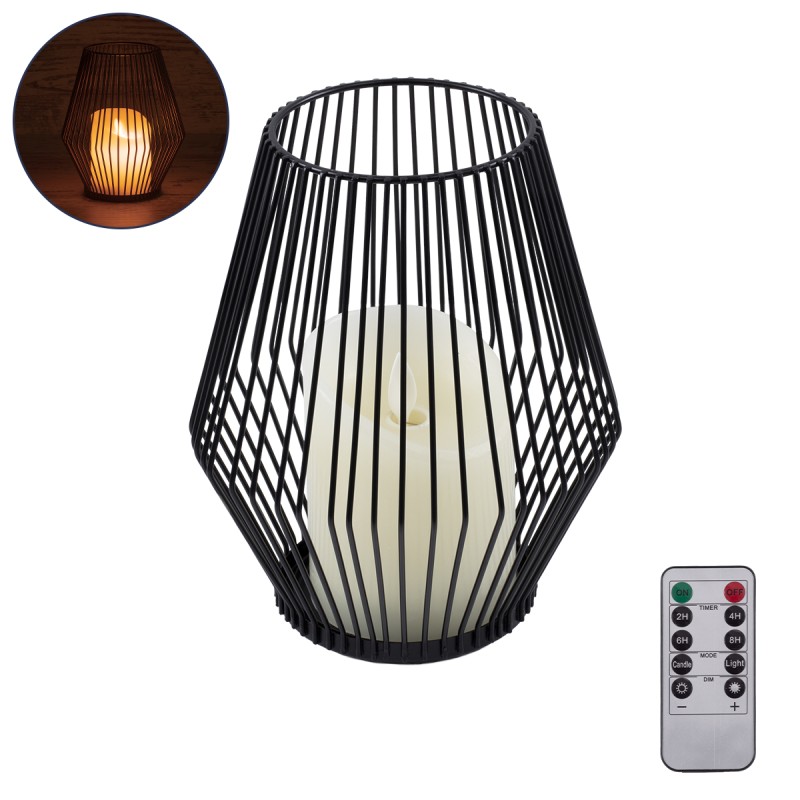 GloboStar® CANDLE 76494 Διακοσμητικό Realistic Κερί με LED Εφέ Κινούμενης Φλόγας - Μπαταρίας 2 x AA (Δεν Συμπεριλαμβάνονται) & Ασύρματο Χειριστήριο IR Θερμό Λευκό 2700K Dimmable Μαύρο Φ16 x Υ18cm GloboStar® CANDLE 76494 Διακοσμητικό Realistic Κερί με LED Εφέ Κινούμενης Φλόγας - Μπαταρίας 2 x AA (Δεν Συμπεριλαμβάνονται) & Ασύρματο Χειριστήριο IR Θερμό Λευκό 2700K Dimmable Μαύρο Φ16 x Υ18cm