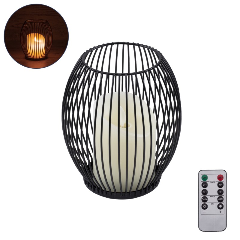 GloboStar® CANDLE 76495 Διακοσμητικό Realistic Κερί με LED Εφέ Κινούμενης Φλόγας - Μπαταρίας 2 x AA (Δεν Συμπεριλαμβάνονται) & Ασύρματο Χειριστήριο IR Θερμό Λευκό 2700K Dimmable Μαύρο Φ14 x Υ16cm GloboStar® CANDLE 76495 Διακοσμητικό Realistic Κερί με LED Εφέ Κινούμενης Φλόγας - Μπαταρίας 2 x AA (Δεν Συμπεριλαμβάνονται) & Ασύρματο Χειριστήριο IR Θερμό Λευκό 2700K Dimmable Μαύρο Φ14 x Υ16cm