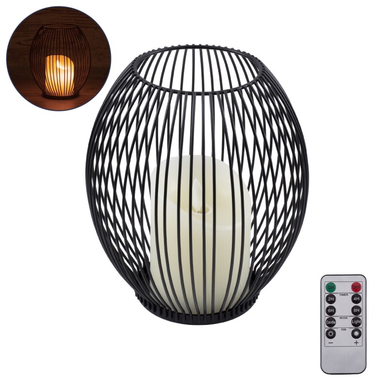 GloboStar® CADLE 76496 Διακοσμητικό Realistic Κερί με LED Εφέ Κινούμενης Φλόγας - Μπαταρίας 2 x AA (Δεν Συμπεριλαμβάνονται) & Ασύρματο Χειριστήριο IR Θερμό Λευκό 2700K Dimmable Μαύρο Φ16 x Υ18cm GloboStar® CADLE 76496 Διακοσμητικό Realistic Κερί με LED Εφέ Κινούμενης Φλόγας - Μπαταρίας 2 x AA (Δεν Συμπεριλαμβάνονται) & Ασύρματο Χειριστήριο IR Θερμό Λευκό 2700K Dimmable Μαύρο Φ16 x Υ18cm