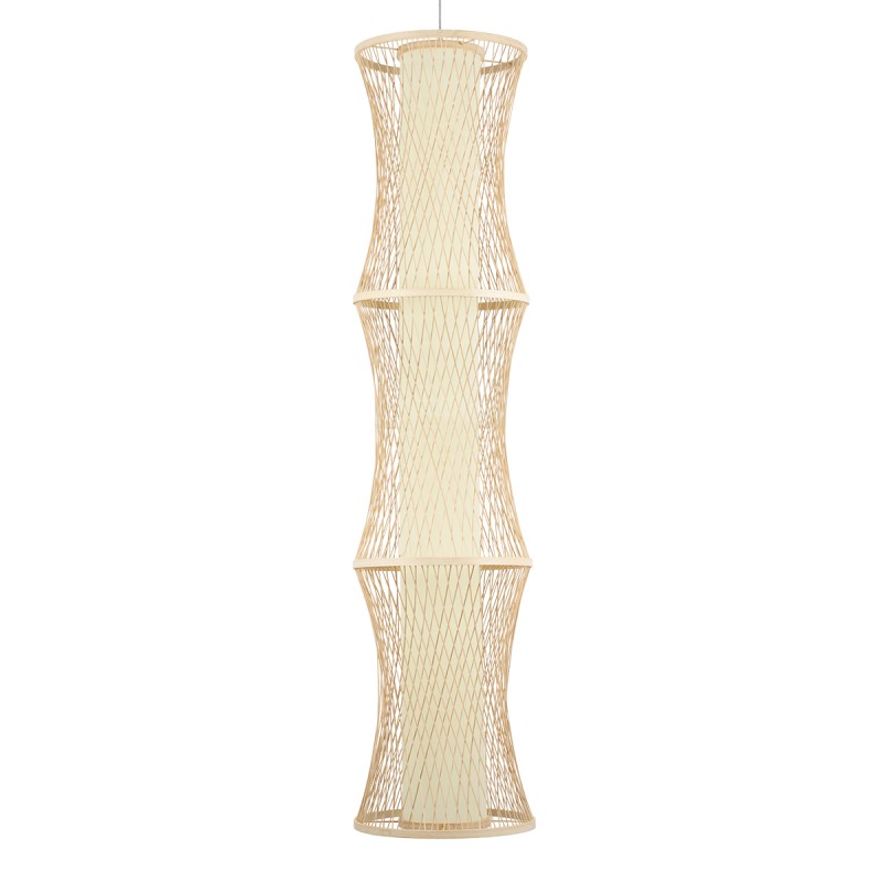 GLOBOSTAR® HIBISCUS 01783 Boho Κρεμαστό Φωτιστικό Οροφής με Ντουί 1 x E27 AC 220-240V IP20 - Μπεζ - Μ35 x Π35 x Υ150cm