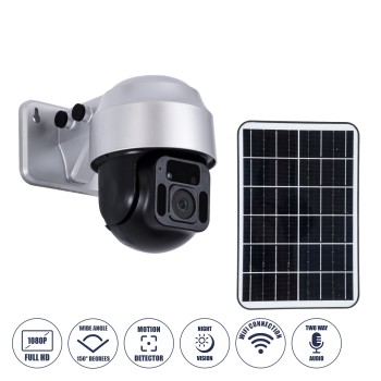GloboStar® 86049 Αυτόνομη Ηλιακή Camera 1080P 2MP WiFi 150° Μπαταρία 3200mAh Φωτοβολταϊκό Πάνελ Διπλή Κατέυθυνση Ομιλίας Αδιάβροχη IP66 Ψυχρό Λευκό 6000K - Ασημί GloboStar® 86049 Αυτόνομη Ηλιακή Camera 1080P 2MP WiFi 150° Μπαταρία 3200mAh Φωτοβολταϊκό Πάνελ Διπλή Κατέυθυνση Ομιλίας Αδιάβροχη IP66 Ψυχρό Λευκό 6000K - Ασημί
