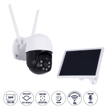 GloboStar® 86056 Αυτόνομη Ηλιακή IP Camera 1080P 2MP 4G SIM CARD WiFi 350° Μοιρών - 3200mAh - Φωτοβολταϊκό Πάνελ - Νυχτερινή Όραση με LED IR - Ανιχνευτή Κίνησης - Νυχτερινή Λήψη - Αδιάβροχη IP66 - Λευκό GloboStar® 86056 Αυτόνομη Ηλιακή IP Camera 1080P 2MP 4G SIM CARD WiFi 350° Μοιρών - 3200mAh - Φωτοβολταϊκό Πάνελ - Νυχτερινή Όραση με LED IR - Ανιχνευτή Κίνησης - Νυχτερινή Λήψη - Αδιάβροχη IP66 - Λευκό