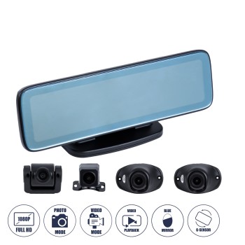 GloboStar® 86058 Καθρέπτης Αυτοκινήτου Android 9.0 360° με 4 Κάμερες SD Card Slot - RAM2GB+ROM32GB - FM Transmitter -  Νυχτερινή Όραση - με Parking Lines - Μαύρο GloboStar® 86058 Καθρέπτης Αυτοκινήτου Android 9.0 360° με 4 Κάμερες SD Card Slot - RAM2GB+ROM32GB - FM Transmitter -  Νυχτερινή Όραση - με Parking Lines - Μαύρο
