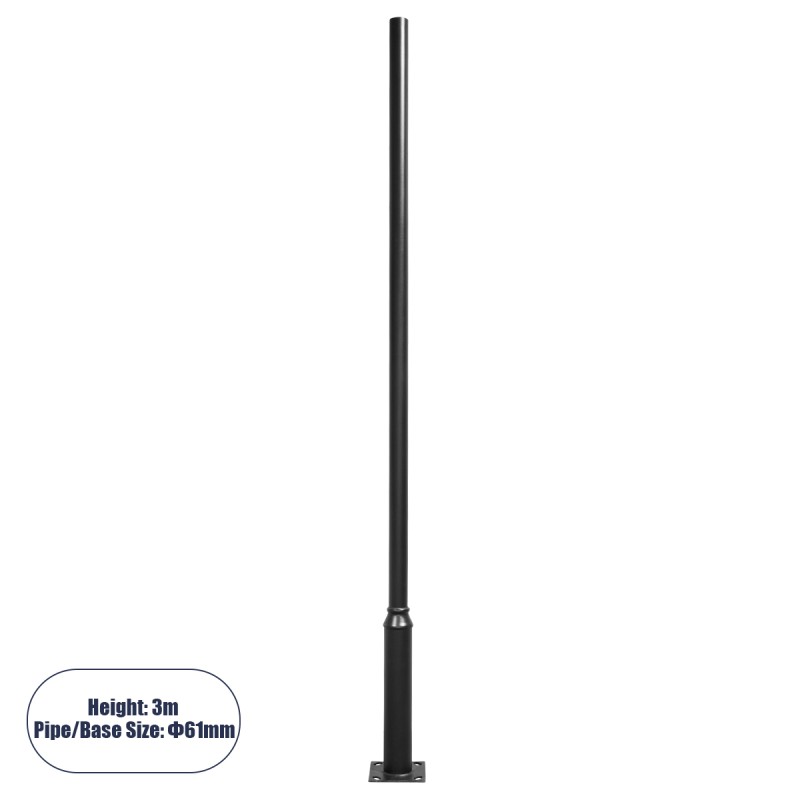 Μεταλλικός Στύλος - Ιστός - Κολώνα σε Μαύρο Χρώμα για Φωτιστικά Δρόμου και Πλατείας  Ύψος 3 Μέτρα Φ6.1cm GloboStar 12111 Μεταλλικός Στύλος - Ιστός - Κολώνα σε Μαύρο Χρώμα για Φωτιστικά Δρόμου και Πλατείας  Ύψος 3 Μέτρα Φ6.1cm GloboStar 12111