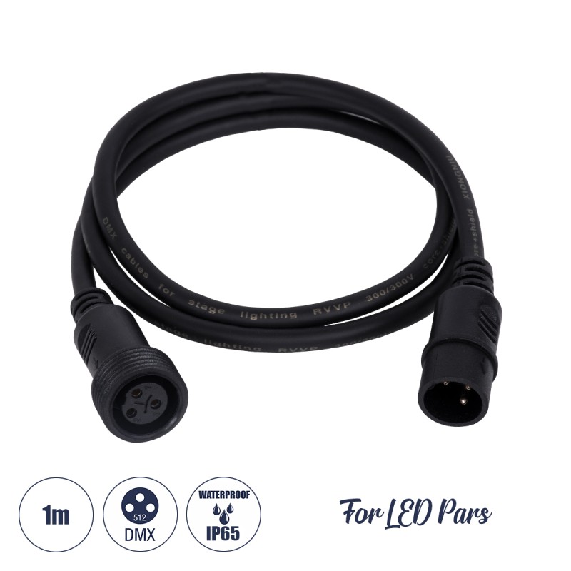 GloboStar® 51171 Καλώδιο 3PIN DMX512 1 Μέτρο από Female XLR σε Male XLR Τερματισμένο Αδιάβροχο IP65 Μ100cm - Μαύρο GloboStar® 51171 Καλώδιο 3PIN DMX512 1 Μέτρο από Female XLR σε Male XLR Τερματισμένο Αδιάβροχο IP65 Μ100cm - Μαύρο
