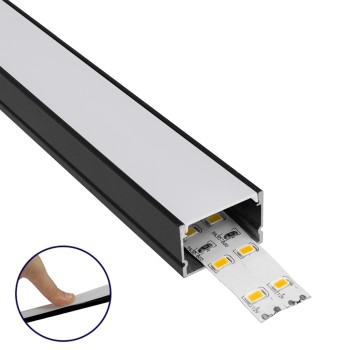 GLOBOSTAR® ALP-LINEAR VEXTA 70825-3M Επιφανειακό Προφίλ Αλουμινίου με Λευκό Γαλακτερό Πατητό Κάλυμμα για Ταινίες LED IP20 - Μαύρο & Λευκό - Μ300 x Π3 x Υ2cm - Πακέτο 5 Τεμαχίων GLOBOSTAR® ALP-LINEAR VEXTA 70825-3M Επιφανειακό Προφίλ Αλουμινίου με Λευκό Γαλακτερό Πατητό Κάλυμμα για Ταινίες LED IP20 - Μαύρο & Λευκό - Μ300 x Π3 x Υ2cm - Πακέτο 5 Τεμαχίων