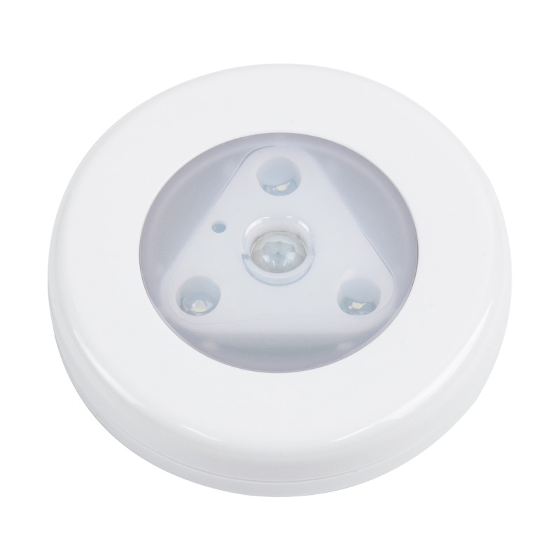 GloboStar® 79004 Φωτιστικό Νυκτός Μπαταρίας 3xAAA (Δεν Περιλαμβάνεται) LED SMD 5050 1W 80lm με Αισθητήρα Κίνησης και 3M Διπλής Όψης Αυτοκόλλητη Ταινία Αδιάβροχο IP44 Ψυχρό Λευκό 6000K D7.5 x H1.5cm GloboStar® 79004 Φωτιστικό Νυκτός Μπαταρίας 3xAAA (Δεν Περιλαμβάνεται) LED SMD 5050 1W 80lm με Αισθητήρα Κίνησης και 3M Διπλής Όψης Αυτοκόλλητη Ταινία Αδιάβροχο IP44 Ψυχρό Λευκό 6000K D7.5 x H1.5cm