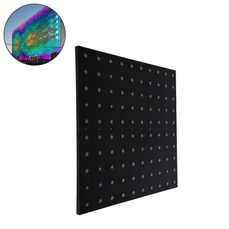 GloboStar® 90117 Digital Pixel Addressable Facade Panel - Ψηφιακό Πάνελ Πρόσοψης Κτιρίων LED SMD 3535 75W/m2 100LED/m2 100PIXEL/m2 SPI/TTL Protocol IC UCS512B 4500lm/m2 120° DC 12V IP67 RGB - Μαύρο Σώμα - Μ100 x Π100 x Υ3cm GloboStar® 90117 Digital Pixel Addressable Facade Panel - Ψηφιακό Πάνελ Πρόσοψης Κτιρίων LED SMD 3535 75W/m2 100LED/m2 100PIXEL/m2 SPI/TTL Protocol IC UCS512B 4500lm/m2 120° DC 12V IP67 RGB - Μαύρο Σώμα - Μ100 x Π100 x Υ3cm