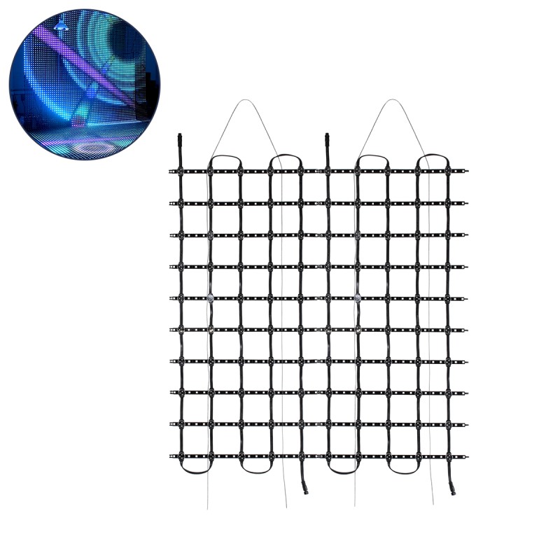 GloboStar® 90141 Digital Pixel Addressable Facade Soft Net Panel - Ψηφιακό Εύκαμπτο Δίχτυ Πάνελ Πρόσοψης Κτιρίων LED SMD 3535 75W/m2 100LED/m2 100PIXEL/m2 SPI/TTL Protocol IC UCS512B 4500lm/m2 120° DC 12V IP67 RGB - Μαύρο Σώμα - Μ100 x Π100 x Υ1.7cm GloboStar® 90141 Digital Pixel Addressable Facade Soft Net Panel - Ψηφιακό Εύκαμπτο Δίχτυ Πάνελ Πρόσοψης Κτιρίων LED SMD 3535 75W/m2 100LED/m2 100PIXEL/m2 SPI/TTL Protocol IC UCS512B 4500lm/m2 120° DC 12V IP67 RGB - Μαύρο Σώμα - Μ100 x Π100 x Υ1.7cm