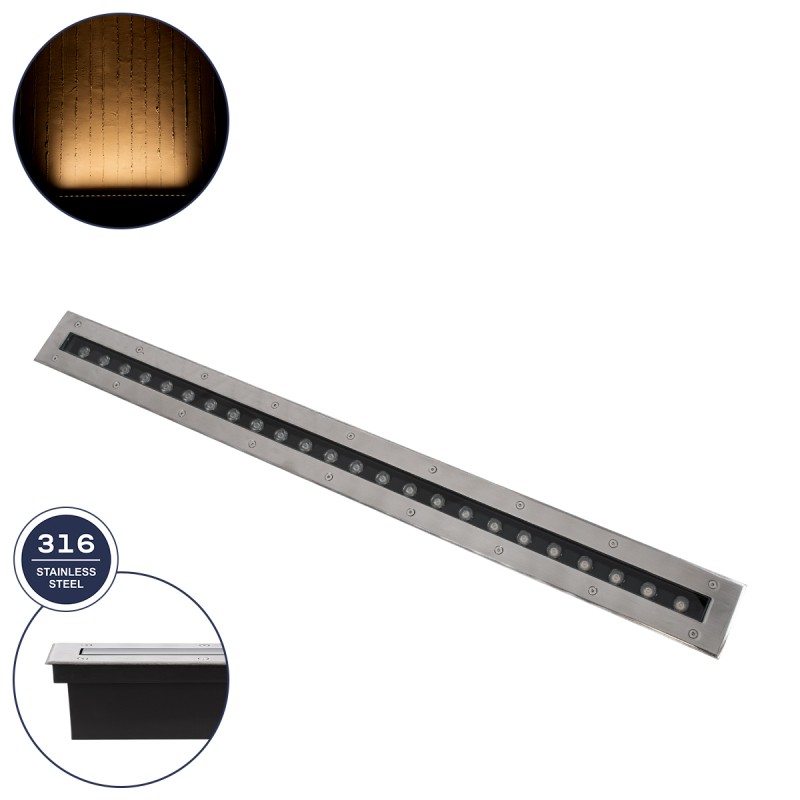 GLOBOSTAR® UNDERGROUND-REMVI 90194 Χωνευτή Μπάρα Φωτισμού Wall Washer LED 24W 2160lm 10° DC 24V Αδιάβροχο IP68 Θερμό Λευκό 2700K Dimmable - Ανοξείδωτο Ατσάλι 304 - Μ100 x Π9 x Υ7.2cm / Μ98.2 x Π7.6cm - 3 Χρόνια Εγγύηση GLOBOSTAR® UNDERGROUND-REMVI 90194 Χωνευτή Μπάρα Φωτισμού Wall Washer LED 24W 2160lm 10° DC 24V Αδιάβροχο IP68 Θερμό Λευκό 2700K Dimmable - Ανοξείδωτο Ατσάλι 304 - Μ100 x Π9 x Υ7.2cm / Μ98.2 x Π7.6cm - 3 Χρόνια Εγγύηση