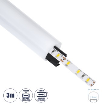 GloboStar® SURFACEPENDANT-PROFILE 70854-3M Προφίλ Αλουμινίου - Βάση & Ψύκτρα Ταινίας LED με Λευκό Γαλακτερό Κάλυμμα - Επιφανειακή & Κρεμαστή Χρήση - Πατητό Κάλυμμα - Μαύρο - 3 Μέτρα - Μ300 x Φ3cm GloboStar® SURFACEPENDANT-PROFILE 70854-3M Προφίλ Αλουμινίου - Βάση & Ψύκτρα Ταινίας LED με Λευκό Γαλακτερό Κάλυμμα - Επιφανειακή & Κρεμαστή Χρήση - Πατητό Κάλυμμα - Μαύρο - 3 Μέτρα - Μ300 x Φ3cm