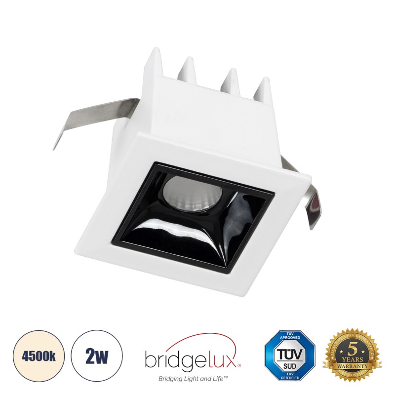 GLOBOSTAR® LUMINAR 60314 Χωνευτό Downlight Σποτ LED 2W 280lm 36° AC 220-240V IP20 Φυσικό Λευκό 4500K - Osram SMD Chip & TÜV SÜD Driver - Λευκό & Μαύρο Ματ - Μ4.3 x Π4.3 x Υ4.5cm / Q3.5 x 3.5cm - 5 Χρόνια Εγγύηση GLOBOSTAR® LUMINAR 60314 Χωνευτό Downlight Σποτ LED 2W 280lm 36° AC 220-240V IP20 Φυσικό Λευκό 4500K - Osram SMD Chip & TÜV SÜD Driver - Λευκό & Μαύρο Ματ - Μ4.3 x Π4.3 x Υ4.5cm / Q3.5 x 3.5cm - 5 Χρόνια Εγγύηση