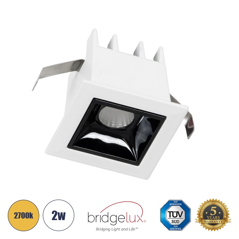 GLOBOSTAR® LUMINAR 60315 Χωνευτό Downlight Σποτ LED 2W 270lm 36° AC 220-240V IP20 Θερμό Λευκό 2700K - Osram SMD Chip & TÜV SÜD Driver - Λευκό & Μαύρο Ματ - Μ4.3 x Π4.3 x Υ4.5cm / Q3.5 x 3.5cm - 5 Χρόνια Εγγύηση GLOBOSTAR® LUMINAR 60315 Χωνευτό Downlight Σποτ LED 2W 270lm 36° AC 220-240V IP20 Θερμό Λευκό 2700K - Osram SMD Chip & TÜV SÜD Driver - Λευκό & Μαύρο Ματ - Μ4.3 x Π4.3 x Υ4.5cm / Q3.5 x 3.5cm - 5 Χρόνια Εγγύηση