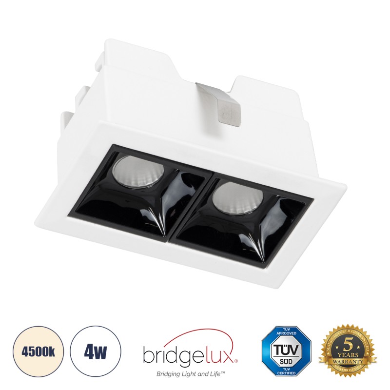 GLOBOSTAR® LUMINAR 60316 Χωνευτό Downlight Σποτ LED 4W 560lm 36° AC 220-240V IP20 Φυσικό Λευκό 4500K - Osram SMD Chip & TÜV SÜD Driver - Λευκό & Μαύρο Ματ - Μ7.5 x Π4.3 x Υ4.5cm / Q6.5 x 3.5cm - 5 Χρόνια Εγγύηση GLOBOSTAR® LUMINAR 60316 Χωνευτό Downlight Σποτ LED 4W 560lm 36° AC 220-240V IP20 Φυσικό Λευκό 4500K - Osram SMD Chip & TÜV SÜD Driver - Λευκό & Μαύρο Ματ - Μ7.5 x Π4.3 x Υ4.5cm / Q6.5 x 3.5cm - 5 Χρόνια Εγγύηση