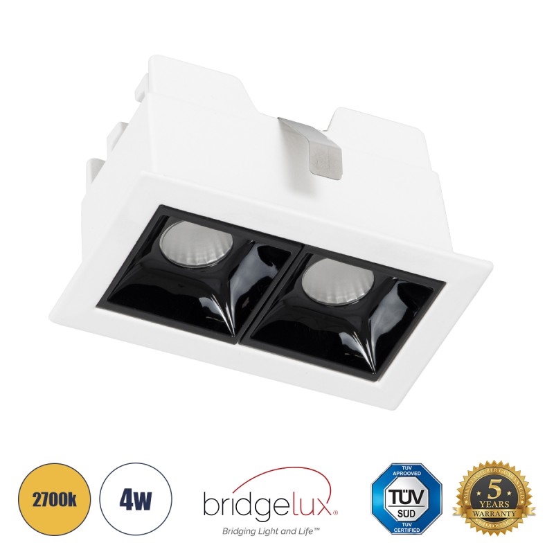 GLOBOSTAR® LUMINAR 60317 Χωνευτό Downlight Σποτ LED 4W 540lm 36° AC 220-240V IP20 Θερμό Λευκό 2700K - Osram SMD Chip & TÜV SÜD Driver - Λευκό & Μαύρο Ματ - Μ7.5 x Π4.3 x Υ4.5cm / Q6.5 x 3.5cm - 5 Χρόνια Εγγύηση GLOBOSTAR® LUMINAR 60317 Χωνευτό Downlight Σποτ LED 4W 540lm 36° AC 220-240V IP20 Θερμό Λευκό 2700K - Osram SMD Chip & TÜV SÜD Driver - Λευκό & Μαύρο Ματ - Μ7.5 x Π4.3 x Υ4.5cm / Q6.5 x 3.5cm - 5 Χρόνια Εγγύηση