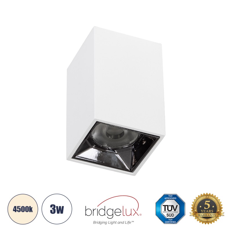 GLOBOSTAR® LUMINAR 60322 Downlight Σποτ LED 3W 420lm 36° AC 220-240V IP20 Φυσικό Λευκό 4500K - Osram SMD Chip & TÜV SÜD Driver - Λευκό Ματ - Μ4.2 x Π4.2 x Υ6.6cm - 5 Χρόνια Εγγύηση GLOBOSTAR® LUMINAR 60322 Downlight Σποτ LED 3W 420lm 36° AC 220-240V IP20 Φυσικό Λευκό 4500K - Osram SMD Chip & TÜV SÜD Driver - Λευκό Ματ - Μ4.2 x Π4.2 x Υ6.6cm - 5 Χρόνια Εγγύηση