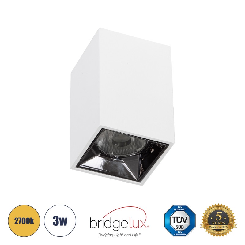 GLOBOSTAR® LUMINAR 60323 Downlight Σποτ LED 3W 405lm 36° AC 220-240V IP20 Θερμό Λευκό 2700K - Osram SMD Chip & TÜV SÜD Driver - Λευκό Ματ - Μ4.2 x Π4.2 x Υ6.6cm - 5 Χρόνια Εγγύηση GLOBOSTAR® LUMINAR 60323 Downlight Σποτ LED 3W 405lm 36° AC 220-240V IP20 Θερμό Λευκό 2700K - Osram SMD Chip & TÜV SÜD Driver - Λευκό Ματ - Μ4.2 x Π4.2 x Υ6.6cm - 5 Χρόνια Εγγύηση