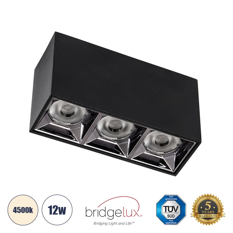 GLOBOSTAR® LUMINAR 60324 Downlight Σποτ LED 12W 1680lm 36° AC 220-240V IP20 Φυσικό Λευκό 4500K - Osram SMD Chip & TÜV SÜD Driver - Μαύρο Ματ - Μ11.8 x Π4.2 x Υ6.6cm - 5 Χρόνια Εγγύηση GLOBOSTAR® LUMINAR 60324 Downlight Σποτ LED 12W 1680lm 36° AC 220-240V IP20 Φυσικό Λευκό 4500K - Osram SMD Chip & TÜV SÜD Driver - Μαύρο Ματ - Μ11.8 x Π4.2 x Υ6.6cm - 5 Χρόνια Εγγύηση