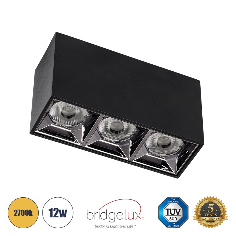 GLOBOSTAR® LUMINAR 60325 Downlight Σποτ LED 12W 1620lm 36° AC 220-240V IP20 Θερμό Λευκό 2700K - Osram SMD Chip & TÜV SÜD Driver - Μαύρο Ματ - Μ11.8 x Π4.2 x Υ6.6cm - 5 Χρόνια Εγγύηση GLOBOSTAR® LUMINAR 60325 Downlight Σποτ LED 12W 1620lm 36° AC 220-240V IP20 Θερμό Λευκό 2700K - Osram SMD Chip & TÜV SÜD Driver - Μαύρο Ματ - Μ11.8 x Π4.2 x Υ6.6cm - 5 Χρόνια Εγγύηση