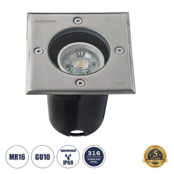 GloboStar® GIGO 60364 Χωνευτό Τετράγωνο Σποτ Δαπέδου για Λάμπα MR16 με Ντουί GU10 - Αδιάβροχο IP68 - IK09 - Ανοξείδωτο Ατσάλι / Stainless Steel 316 - Tempered Glass - Μ11 x Π11 x Υ11.5cm - Nickel Ματ - 5 Years Warranty GloboStar® GIGO 60364 Χωνευτό Τετράγωνο Σποτ Δαπέδου για Λάμπα MR16 με Ντουί GU10 - Αδιάβροχο IP68 - IK09 - Ανοξείδωτο Ατσάλι / Stainless Steel 316 - Tempered Glass - Μ11 x Π11 x Υ11.5cm - Nickel Ματ - 5 Years Warranty