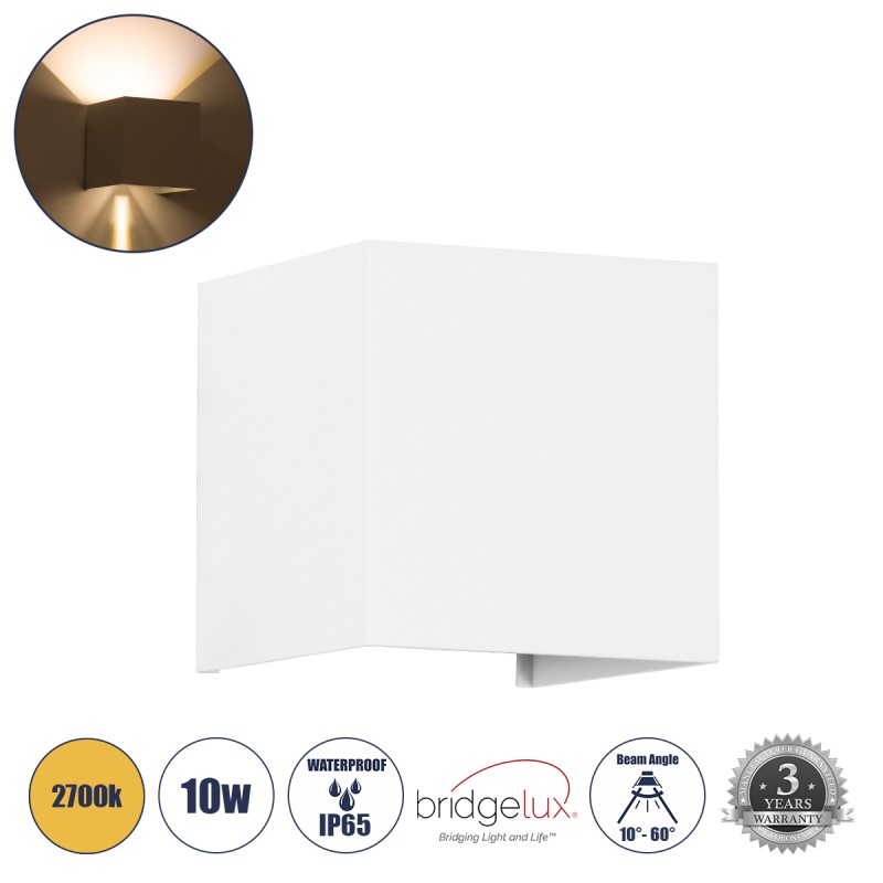 GLOBOSTAR® AXIS-S 60560 Μοντέρνο Φωτιστικό Τοίχου - Απλίκα LED 10W 1150lm 5°/60° AC 220-240V Αδιάβροχο IP65 Θερμό Λευκό 2700K - Bridgelux COB Chip & TÜV SÜD Driver - Λευκό Ματ - Μ10 x Π10 x Υ10cm - 5 Χρόνια Εγγύηση GLOBOSTAR® AXIS-S 60560 Μοντέρνο Φωτιστικό Τοίχου - Απλίκα LED 10W 1150lm 5°/60° AC 220-240V Αδιάβροχο IP65 Θερμό Λευκό 2700K - Bridgelux COB Chip & TÜV SÜD Driver - Λευκό Ματ - Μ10 x Π10 x Υ10cm - 5 Χρόνια Εγγύηση