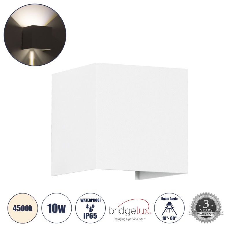 GLOBOSTAR® AXIS-S 60563 Μοντέρνο Φωτιστικό Τοίχου - Απλίκα LED 10W 1200lm 5°/60° AC 220-240V Αδιάβροχο IP65 Φυσικό Λευκό 4500K - Bridgelux COB Chip & TÜV SÜD Driver - Λευκό Ματ - Μ10 x Π10 x Υ10cm - 5 Χρόνια Εγγύηση GLOBOSTAR® AXIS-S 60563 Μοντέρνο Φωτιστικό Τοίχου - Απλίκα LED 10W 1200lm 5°/60° AC 220-240V Αδιάβροχο IP65 Φυσικό Λευκό 4500K - Bridgelux COB Chip & TÜV SÜD Driver - Λευκό Ματ - Μ10 x Π10 x Υ10cm - 5 Χρόνια Εγγύηση