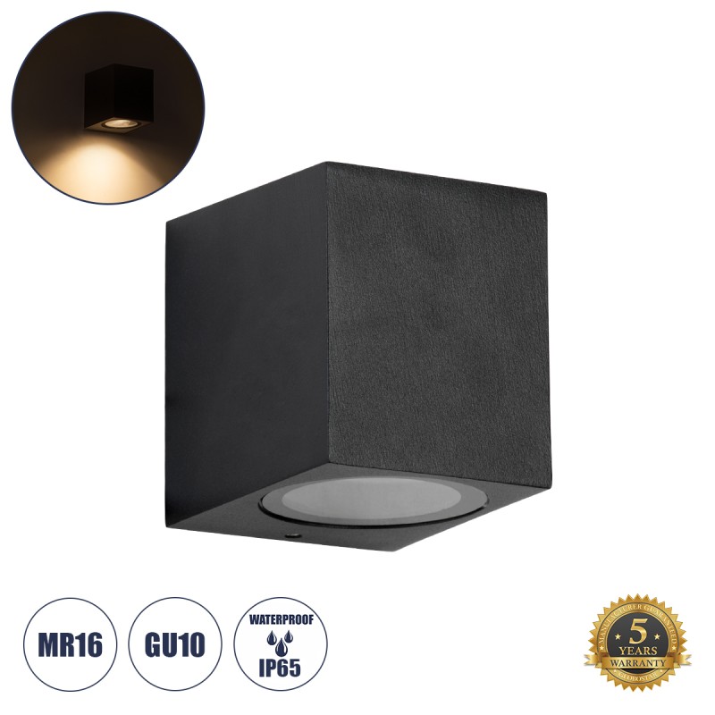 kelvo® BURANO 60613 Μοντέρνο Φωτιστικό Τοίχου - Απλίκα για Λάμπα MR16 με Ντουί 1 x GU10 AC 220-240V Αδιάβροχο IP65 - Μαύρο Ματ - Μ8 x Π8 x Υ7cm kelvo® BURANO 60613 Μοντέρνο Φωτιστικό Τοίχου - Απλίκα για Λάμπα MR16 με Ντουί 1 x GU10 AC 220-240V Αδιάβροχο IP65 - Μαύρο Ματ - Μ8 x Π8 x Υ7cm