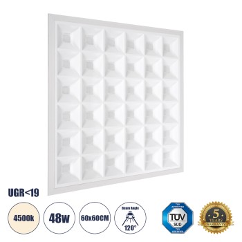 GLOBOSTAR® ZEUS 60969 Χωνευτό Panel Οροφής 60x60 με Anti Glare Reflector LED 48W 7200lm 120° CRI≥85Ra UGR<19 AC 220-240V IP20 Φυσικό Λευκό 4500K - Lumileds SMD Chip & TÜV SÜD Driver - Λευκό Γαλακτερό - Μ60 x Π60 x Υ3.3cm / Q56 x 56cm - 5 Χρόνια Εγγ GLOBOSTAR® ZEUS 60969 Χωνευτό Panel Οροφής 60x60 με Anti Glare Reflector LED 48W 7200lm 120° CRI≥85Ra UGR<19 AC 220-240V IP20 Φυσικό Λευκό 4500K - Lumileds SMD Chip & TÜV SÜD Driver - Λευκό Γαλακτερό - Μ60 x Π60 x Υ3.3cm / Q56 x 56cm - 5 Χρόνια Εγγ