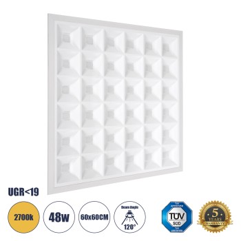 GLOBOSTAR® ZEUS 60970 Χωνευτό Panel Οροφής 60x60 με Anti Glare Reflector LED 48W 6960lm 120° CRI≥85Ra UGR<19 AC 220-240V IP20 Θερμό Λευκό 2700K - Lumileds SMD Chip & TÜV SÜD Driver - Λευκό Γαλακτερό - Μ60 x Π60 x Υ3.3cm / Q56 x 56cm - 5 Χρόνια Εγγύ GLOBOSTAR® ZEUS 60970 Χωνευτό Panel Οροφής 60x60 με Anti Glare Reflector LED 48W 6960lm 120° CRI≥85Ra UGR<19 AC 220-240V IP20 Θερμό Λευκό 2700K - Lumileds SMD Chip & TÜV SÜD Driver - Λευκό Γαλακτερό - Μ60 x Π60 x Υ3.3cm / Q56 x 56cm - 5 Χρόνια Εγγύ