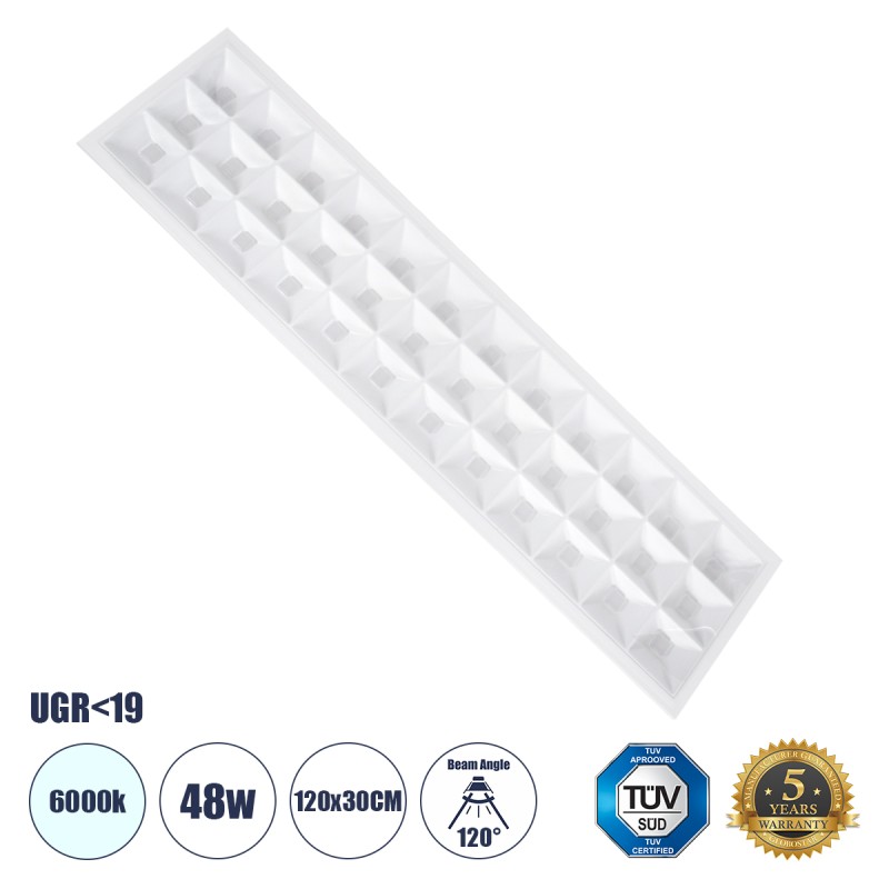 GLOBOSTAR® ZEUS 60971 Χωνευτό Panel Οροφής 120x30 με Anti Glare Reflector LED 48W 7440lm 120° CRI≥85Ra UGR<19 AC 220-240V IP20 Ψυχρό Λευκό 6000K - Lumileds SMD Chip & TÜV SÜD Driver - Λευκό Γαλακτερό - Μ120 x Π30 x Υ3.3cm / Q116 x 26cm - 5 Χρόνια Ε GLOBOSTAR® ZEUS 60971 Χωνευτό Panel Οροφής 120x30 με Anti Glare Reflector LED 48W 7440lm 120° CRI≥85Ra UGR<19 AC 220-240V IP20 Ψυχρό Λευκό 6000K - Lumileds SMD Chip & TÜV SÜD Driver - Λευκό Γαλακτερό - Μ120 x Π30 x Υ3.3cm / Q116 x 26cm - 5 Χρόνια Ε