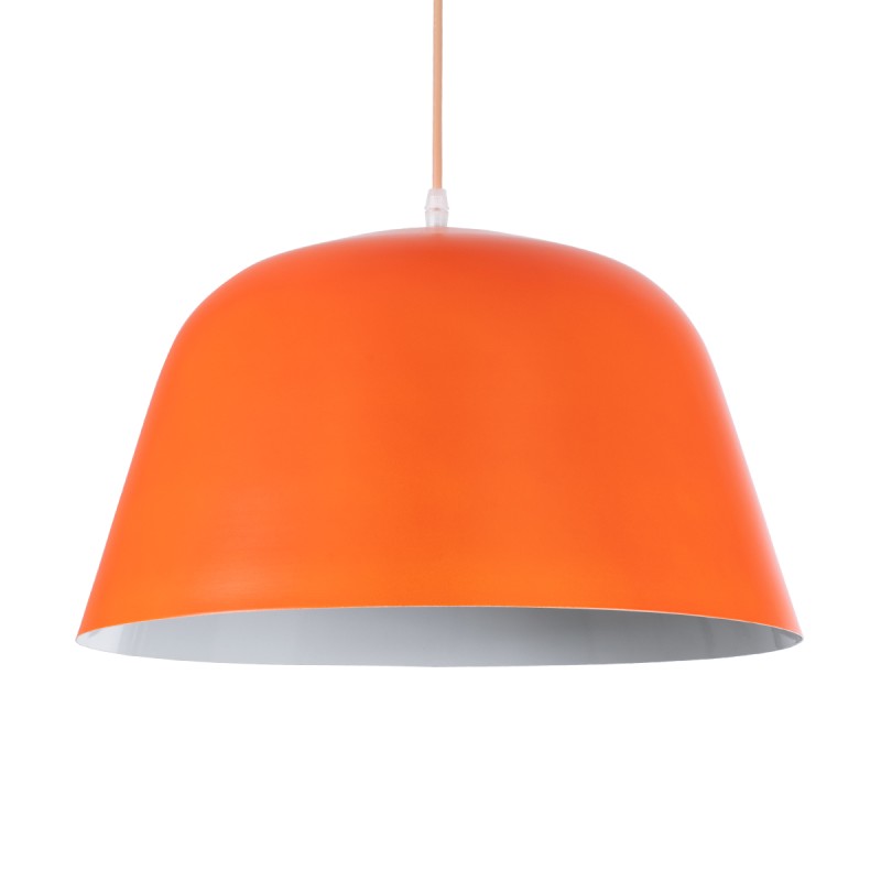 GLOBOSTAR® UPVALE 01283 Μοντέρνο Κρεμαστό Φωτιστικό Οροφής με Ντουί 1 x E27 AC 220-240V IP20 - Πορτοκαλί & Λευκό - Μ40 x Π40 x Υ24cm