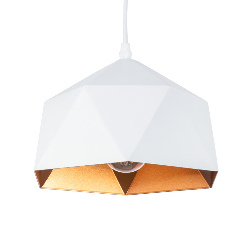 GLOBOSTAR® HEXAGON 01377 Μοντέρνο Κρεμαστό Φωτιστικό Οροφής με Ντουί 1 x E27 AC 220-240V IP20 - Λευκό & Χρυσό - Μ21.5 x Π21.5 x Y15cm GLOBOSTAR® HEXAGON 01377 Μοντέρνο Κρεμαστό Φωτιστικό Οροφής με Ντουί 1 x E27 AC 220-240V IP20 - Λευκό & Χρυσό - Μ21.5 x Π21.5 x Y15cm