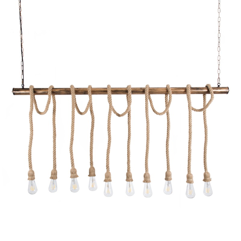 GLOBOSTAR® RAILROAD 01380 Vintage Κρεμαστό Φωτιστικό Οροφής με Ντουί 10 x E27 AC 220-240V IP20 - Μπεζ & Χάλκινο - Μ150 x Π4 x Y62.5cm GLOBOSTAR® RAILROAD 01380 Vintage Κρεμαστό Φωτιστικό Οροφής με Ντουί 10 x E27 AC 220-240V IP20 - Μπεζ & Χάλκινο - Μ150 x Π4 x Y62.5cm