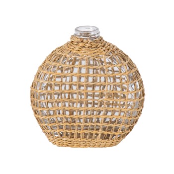 GloboStar® MANDY 35624 Διακοσμητικό Βάζο Γυάλινο Διάφανο με Μπαμπού Μ10.5 x Π4 x Υ11cm GloboStar® MANDY 35624 Διακοσμητικό Βάζο Γυάλινο Διάφανο με Μπαμπού Μ10.5 x Π4 x Υ11cm