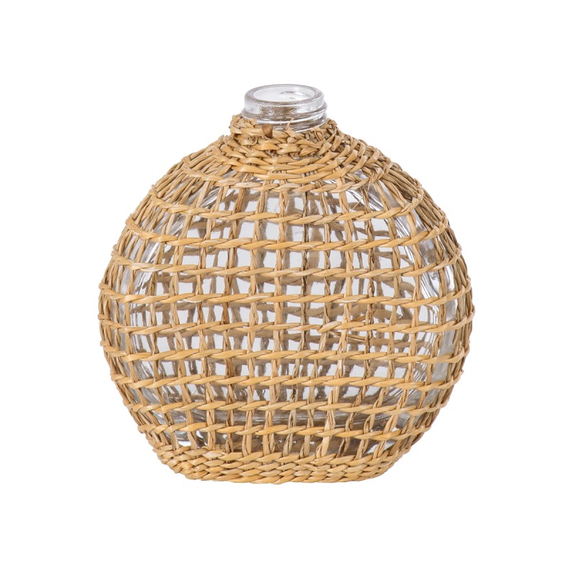 GloboStar® MANDY 35624 Διακοσμητικό Βάζο Γυάλινο Διάφανο με Μπαμπού Μ10.5 x Π4 x Υ11cm GloboStar® MANDY 35624 Διακοσμητικό Βάζο Γυάλινο Διάφανο με Μπαμπού Μ10.5 x Π4 x Υ11cm