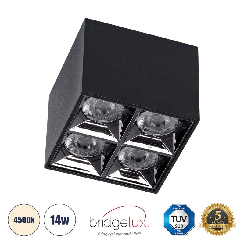 GLOBOSTAR® LUMINAR 60332 Downlight Σποτ LED 14W 1960lm 36° AC 220-240V IP20 Φυσικό Λευκό 4500K - Osram SMD Chip & TÜV SÜD Driver - Μαύρο Ματ - Μ8.2 x Π8.2 x Υ6.6cm - 5 Χρόνια Εγγύηση GLOBOSTAR® LUMINAR 60332 Downlight Σποτ LED 14W 1960lm 36° AC 220-240V IP20 Φυσικό Λευκό 4500K - Osram SMD Chip & TÜV SÜD Driver - Μαύρο Ματ - Μ8.2 x Π8.2 x Υ6.6cm - 5 Χρόνια Εγγύηση