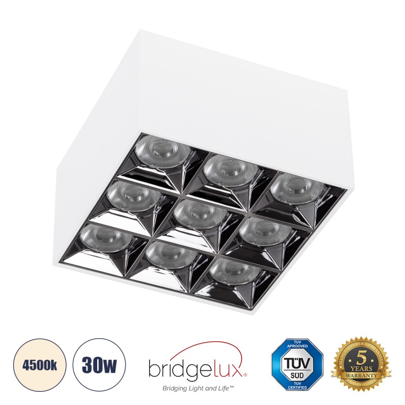 GLOBOSTAR® LUMINAR 60338 Downlight Σποτ LED 30W 4200lm 36° AC 220-240V IP20 Φυσικό Λευκό 4500K - Osram SMD Chip & TÜV SÜD Driver - Λευκό Ματ - Μ12 x Π12 x Υ6.6cm - 5 Χρόνια Εγγύηση GLOBOSTAR® LUMINAR 60338 Downlight Σποτ LED 30W 4200lm 36° AC 220-240V IP20 Φυσικό Λευκό 4500K - Osram SMD Chip & TÜV SÜD Driver - Λευκό Ματ - Μ12 x Π12 x Υ6.6cm - 5 Χρόνια Εγγύηση