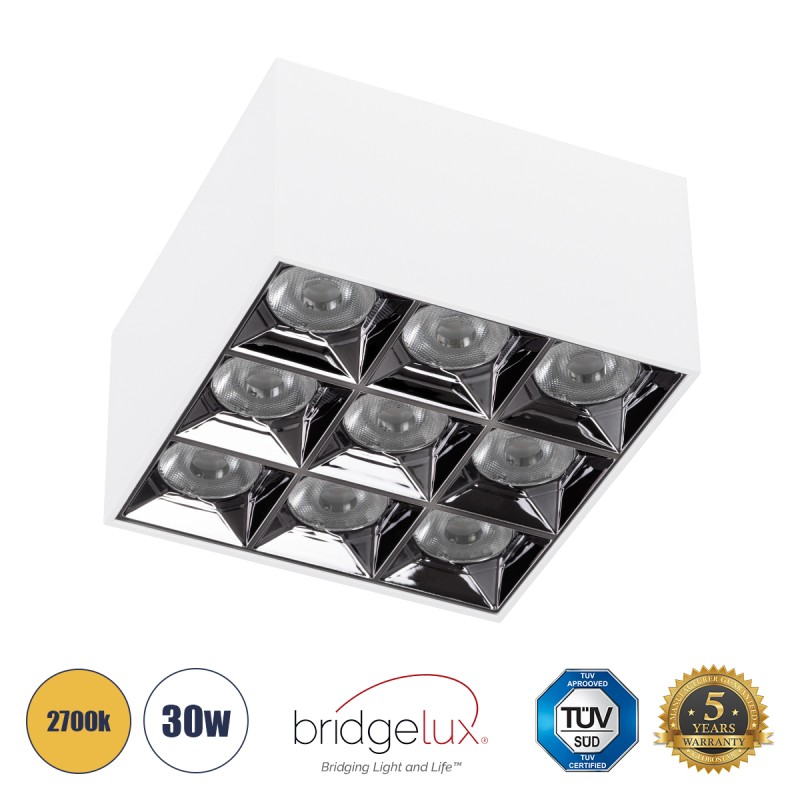 GLOBOSTAR® LUMINAR 60339 Downlight Σποτ LED 30W 4050lm 36° AC 220-240V IP20 Θερμό Λευκό 2700K - Osram SMD Chip & TÜV SÜD Driver - Λευκό Ματ - Μ12 x Π12 x Υ6.6cm - 5 Χρόνια Εγγύηση GLOBOSTAR® LUMINAR 60339 Downlight Σποτ LED 30W 4050lm 36° AC 220-240V IP20 Θερμό Λευκό 2700K - Osram SMD Chip & TÜV SÜD Driver - Λευκό Ματ - Μ12 x Π12 x Υ6.6cm - 5 Χρόνια Εγγύηση