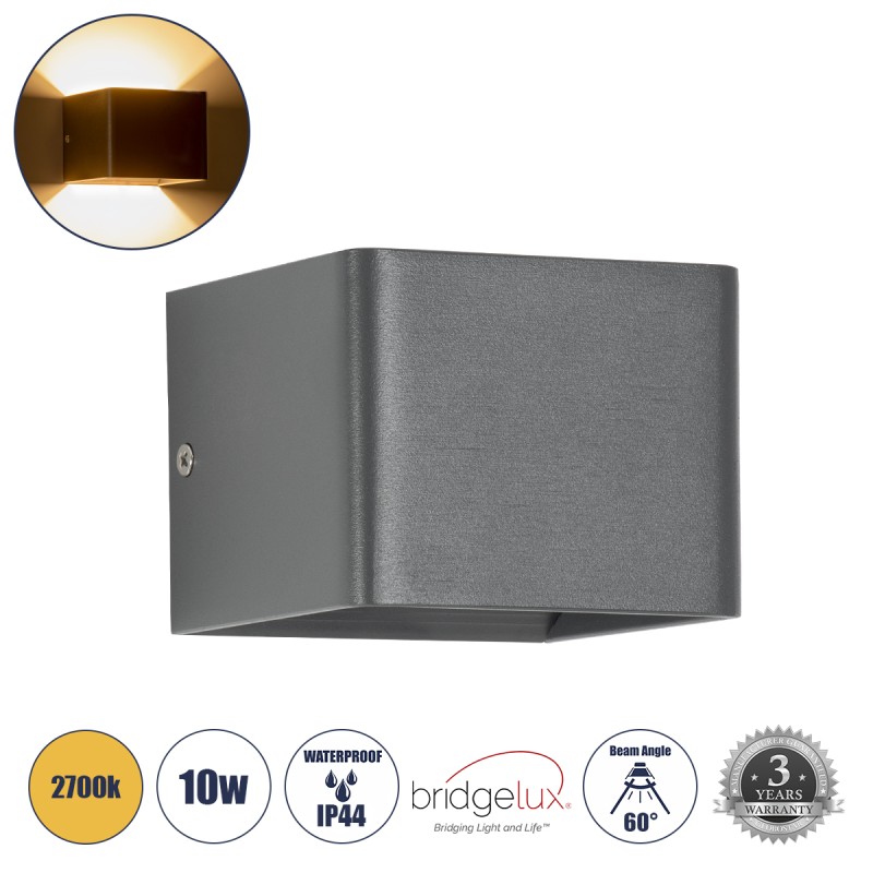 GLOBOSTAR® CIRCOA 60534 Μοντέρνο Φωτιστικό Τοίχου - Απλίκα LED 10W 1000lm 60° AC 220-240V Αδιάβροχο IP44 Θερμό Λευκό 2700K - Bridgelux COB Chip & TÜV SÜD Driver - Γκρι Ανθρακί Ματ - Μ10 x Π8 x Υ10cm - 5 Χρόνια Εγγύηση GLOBOSTAR® CIRCOA 60534 Μοντέρνο Φωτιστικό Τοίχου - Απλίκα LED 10W 1000lm 60° AC 220-240V Αδιάβροχο IP44 Θερμό Λευκό 2700K - Bridgelux COB Chip & TÜV SÜD Driver - Γκρι Ανθρακί Ματ - Μ10 x Π8 x Υ10cm - 5 Χρόνια Εγγύηση