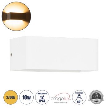 GLOBOSTAR® CIRCOA 60542 Μοντέρνο Φωτιστικό Τοίχου - Απλίκα LED 10W 1000lm 60° AC 220-240V Αδιάβροχο IP44 Θερμό Λευκό 2700K - Bridgelux COB Chip & TÜV SÜD Driver - Λευκό Ματ - Μ20 x Π8 x Υ10cm - 5 Χρόνια Εγγύηση GLOBOSTAR® CIRCOA 60542 Μοντέρνο Φωτιστικό Τοίχου - Απλίκα LED 10W 1000lm 60° AC 220-240V Αδιάβροχο IP44 Θερμό Λευκό 2700K - Bridgelux COB Chip & TÜV SÜD Driver - Λευκό Ματ - Μ20 x Π8 x Υ10cm - 5 Χρόνια Εγγύηση