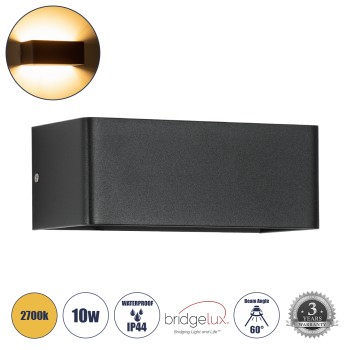 GLOBOSTAR® CIRCOA 60544 Μοντέρνο Φωτιστικό Τοίχου - Απλίκα LED 10W 1080lm 60° AC 220-240V IP44 Θερμό Λευκό 2700K - Bridgelux COB Chip & TÜV SÜD Driver - Μαύρο Ματ - Μ20 x Π8 x Υ10cm - 5 Χρόνια Εγγύηση GLOBOSTAR® CIRCOA 60544 Μοντέρνο Φωτιστικό Τοίχου - Απλίκα LED 10W 1080lm 60° AC 220-240V IP44 Θερμό Λευκό 2700K - Bridgelux COB Chip & TÜV SÜD Driver - Μαύρο Ματ - Μ20 x Π8 x Υ10cm - 5 Χρόνια Εγγύηση