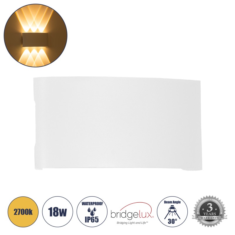 kelvo® SIXOAD 60584 Μοντέρνο Φωτιστικό Τοίχου - Απλίκα LED 18W 1800lm 30° AC 220-240V Αδιάβροχο IP65 Θερμό Λευκό 2700K - CREE XPE Chip & TÜV SÜD Driver - Λευκό Ματ - Μ17 x Π4 x Υ8cm - 5 Χρόνια Εγγύηση kelvo® SIXOAD 60584 Μοντέρνο Φωτιστικό Τοίχου - Απλίκα LED 18W 1800lm 30° AC 220-240V Αδιάβροχο IP65 Θερμό Λευκό 2700K - CREE XPE Chip & TÜV SÜD Driver - Λευκό Ματ - Μ17 x Π4 x Υ8cm - 5 Χρόνια Εγγύηση