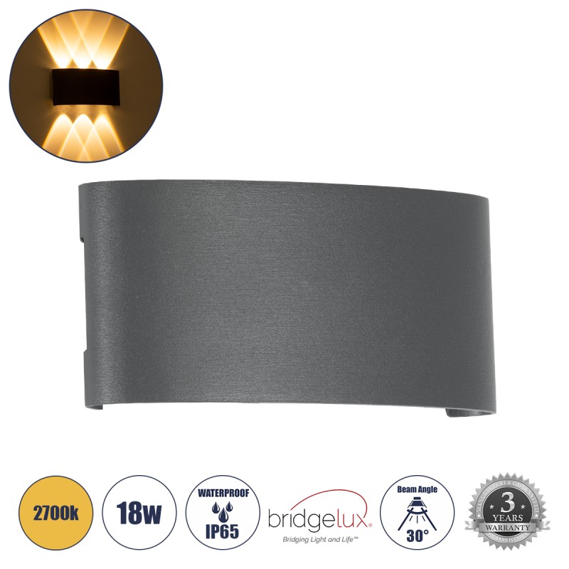 kelvo® SIXOAD 60585 Μοντέρνο Φωτιστικό Τοίχου - Απλίκα LED 18W 1800lm 30° AC 220-240V Αδιάβροχο IP65 Θερμό Λευκό 2700K - CREE XPE Chip & TÜV SÜD Driver - Γκρι Ανθρακί Ματ - Μ17 x Π4 x Υ8cm - 5 Χρόνια Εγγύηση kelvo® SIXOAD 60585 Μοντέρνο Φωτιστικό Τοίχου - Απλίκα LED 18W 1800lm 30° AC 220-240V Αδιάβροχο IP65 Θερμό Λευκό 2700K - CREE XPE Chip & TÜV SÜD Driver - Γκρι Ανθρακί Ματ - Μ17 x Π4 x Υ8cm - 5 Χρόνια Εγγύηση