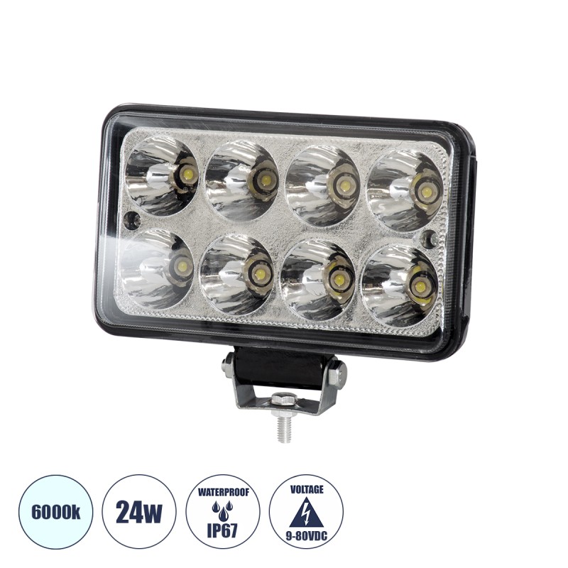 GloboStar® 85419 Vehicle & Forklift Work Lights - Φώτα Εργασίας για Οχήματα Περονοφόρα - Κλάρκ LED 24W DC 9-80V Αδιάβροχο IP67 Ψυχρό Λευκό 6000K Μ15.5 x Π9 x Υ5.5cm GloboStar® 85419 Vehicle & Forklift Work Lights - Φώτα Εργασίας για Οχήματα Περονοφόρα - Κλάρκ LED 24W DC 9-80V Αδιάβροχο IP67 Ψυχρό Λευκό 6000K Μ15.5 x Π9 x Υ5.5cm