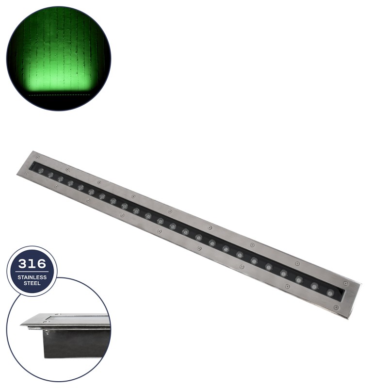 GloboStar® UNDERGROUND-REMVI 90194-G Χωνευτό Φωτιστικό Wall Washer Δαπέδου LED 18W 1440lm 10° DC 24V Αδιάβροχο IP68 L100 x W9 x H7.2cm Πράσινο - Ανοξείδωτο Ατσάλι - 3 Years Warranty GloboStar® UNDERGROUND-REMVI 90194-G Χωνευτό Φωτιστικό Wall Washer Δαπέδου LED 18W 1440lm 10° DC 24V Αδιάβροχο IP68 L100 x W9 x H7.2cm Πράσινο - Ανοξείδωτο Ατσάλι - 3 Years Warranty