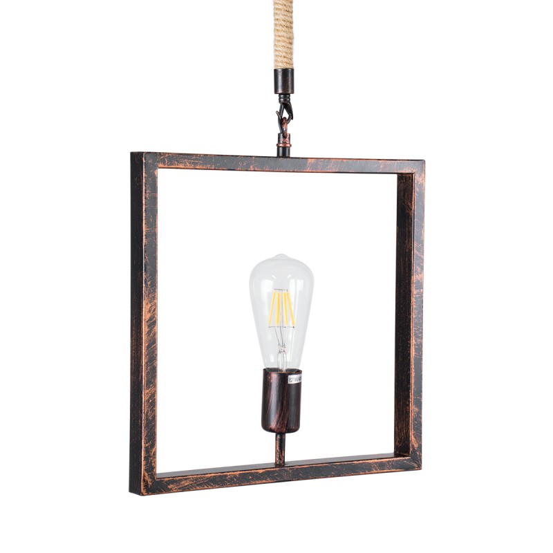 GLOBOSTAR® FRAISE 01814 Vintage Κρεμαστό Φωτιστικό Οροφής με Ντουί 1 x E27 AC 220-240V IP20 - Χάλκινο & Μπεζ - Μ32 x Π4 x Υ32cm GLOBOSTAR® FRAISE 01814 Vintage Κρεμαστό Φωτιστικό Οροφής με Ντουί 1 x E27 AC 220-240V IP20 - Χάλκινο & Μπεζ - Μ32 x Π4 x Υ32cm